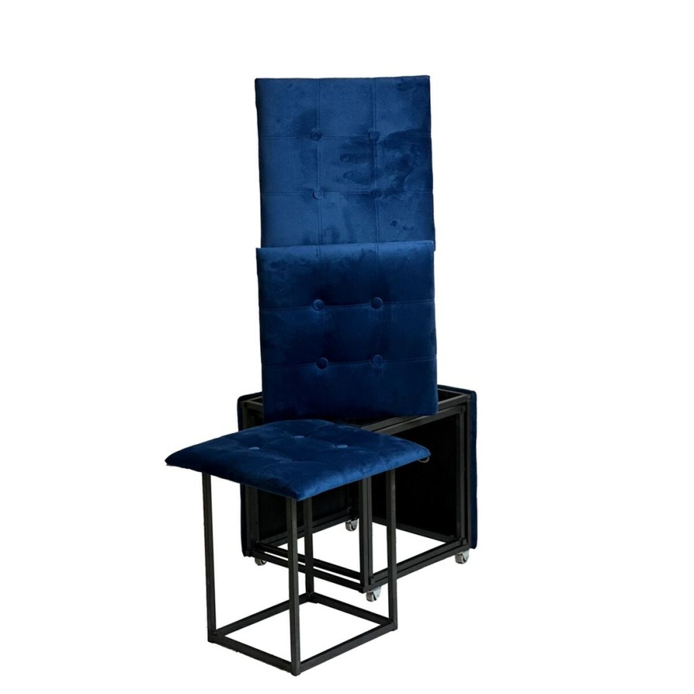 Set of stools GO GIFT Transformer Maroon Velvet Steel 50 x 50 x 50 cm Pouffe 5-in-1 5 Units