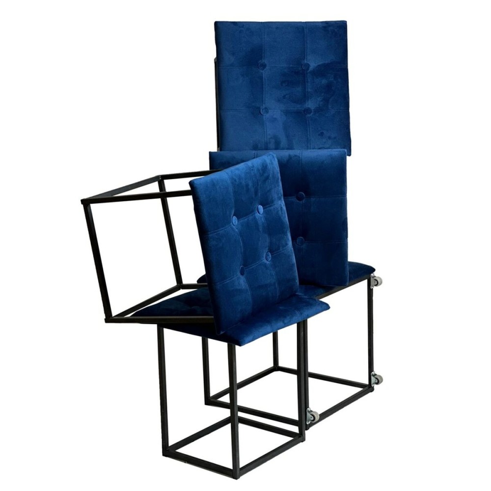 Set of stools GO GIFT Transformer Maroon Velvet Steel 50 x 50 x 50 cm Pouffe 5-in-1 5 Units
