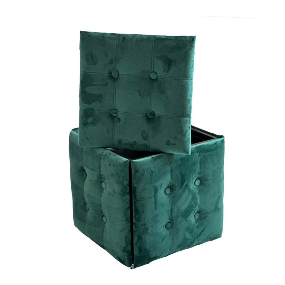 Stuhl-Set GO GIFT Transformer Dunkelgrün Samt Stahl 50 x 50 x 50 cm Puff 5 in 1 5 Stück