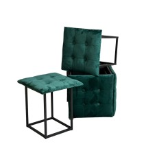 Set of stools GO GIFT Transformer Dark green Velvet Steel 50 x 50 x 50 cm Pouffe 5-in-1 5 Units