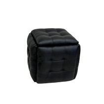 Set of stools GO GIFT Transformer Black Leather Steel 50 x 50 x 50 cm Pouffe 5-in-1 5 Units