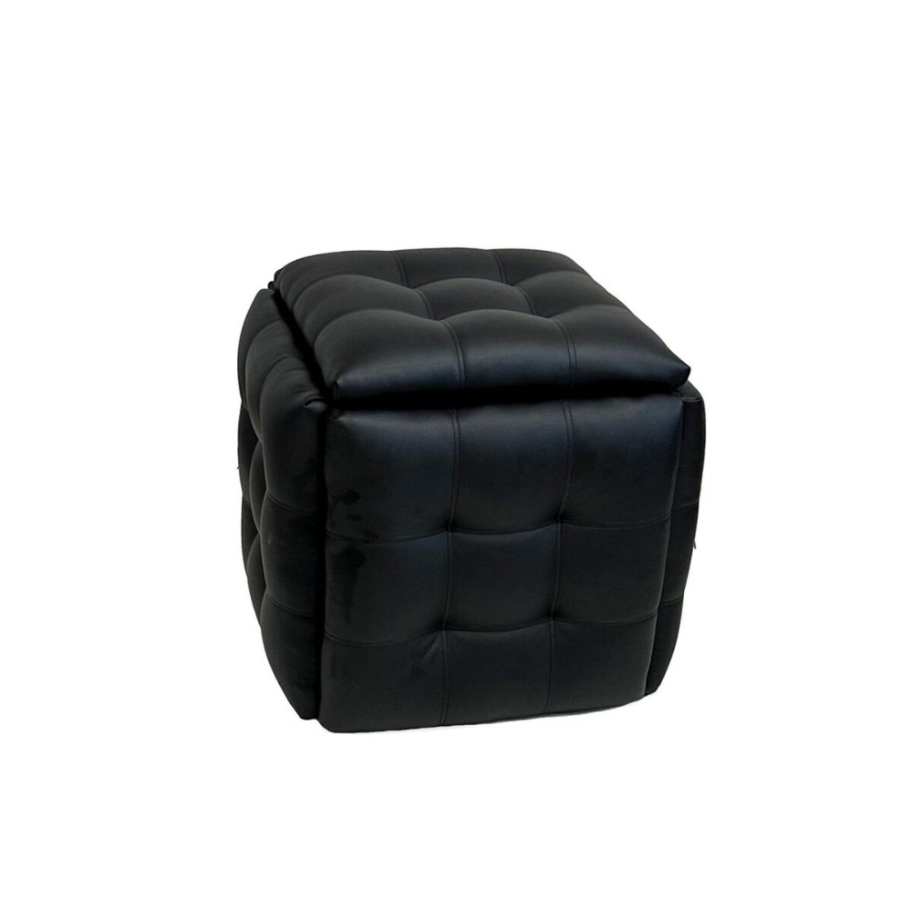 Set of stools GO GIFT Transformer Black Leather Steel 50 x 50 x 50 cm Pouffe 5-in-1 5 Units