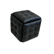 Stuhl-Set GO GIFT Transformer Schwarz Haut Stahl 50 x 50 x 50 cm Puff 5 in 1 5 Stück