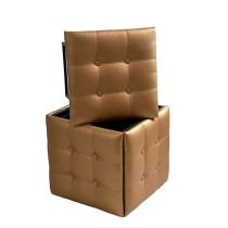 Set of stools GO GIFT Transformer Camel Leather Steel 50 x 50 x 50 cm Pouffe 5-in-1 5 Units