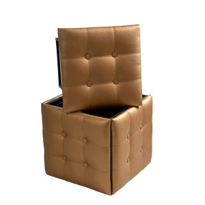 Stuhl-Set GO GIFT Transformer Camel Haut Stahl 50 x 50 x 50 cm Puff 5 in 1 5 Stück