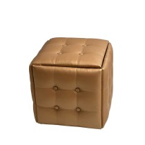 Set of stools GO GIFT Transformer Camel Leather Steel 50 x 50 x 50 cm Pouffe 5-in-1 5 Units
