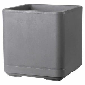 Blumentopf Deroma Grau 38 x 38 x 39 cm Kunststoff karriert Würfel 38 cm