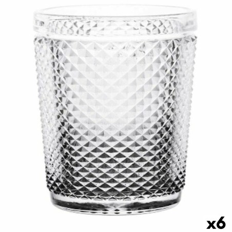 Trinkglas Diamant Durchsichtig Anthrazit Glas 300 ml (6 Stück)