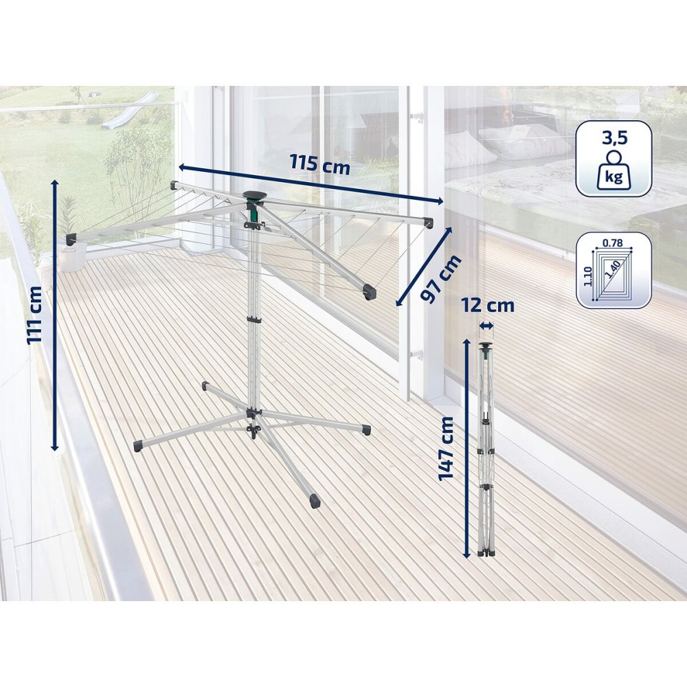 Clothes Line Leifheit LinoPop-Up 82500 Metal 4 Kg