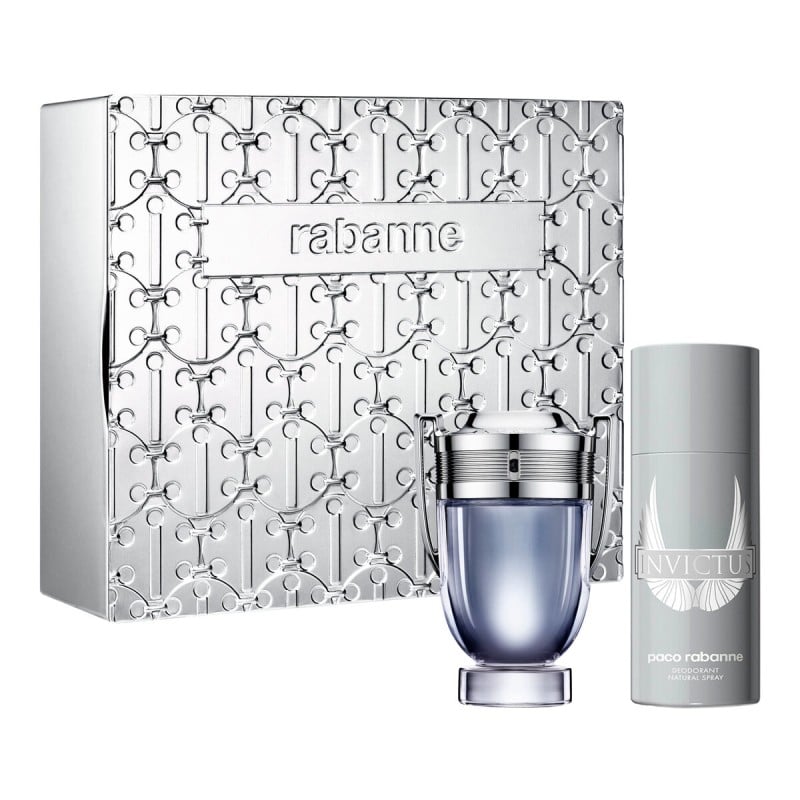 Set mit Herrenparfüm Paco Rabanne EDT Invictus 2 Stücke