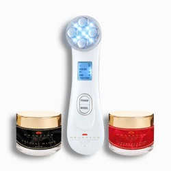 Masseur Facial avec Radiofréquence, Photothérapie et Électrostimulation Drakefor 9905 Blanc 3 Pièces