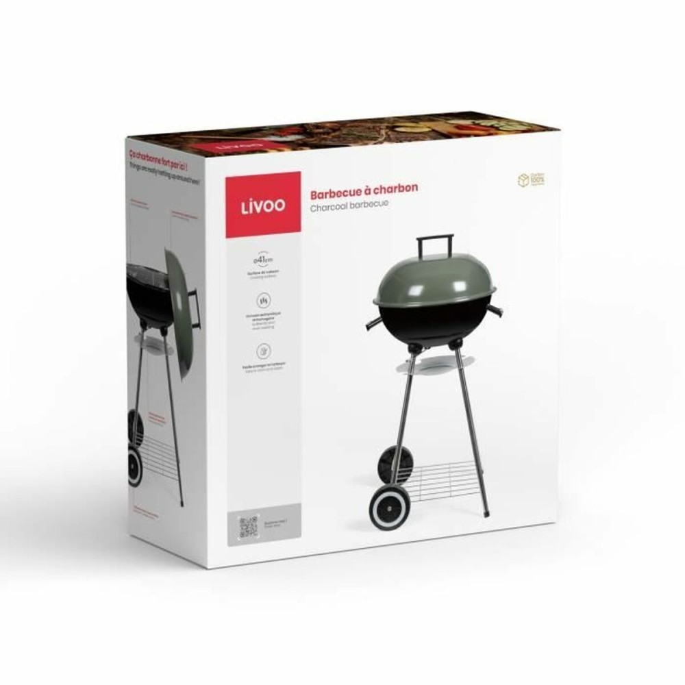Grill Tragbarer Livoo DOC172K Verchromter Stahl Ø 42 cm