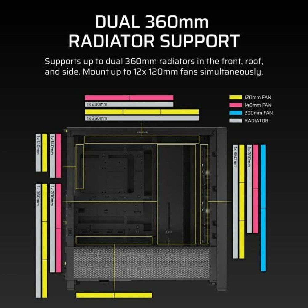 ATX Semi-Tower Gehäuse Corsair Schwarz