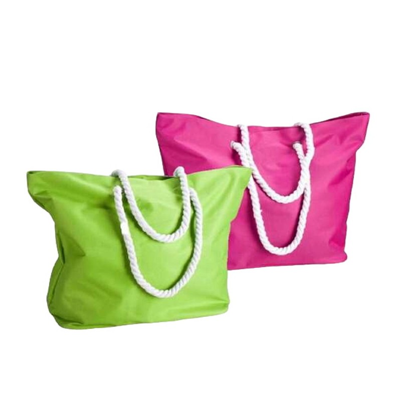 Beach Bag Green Pink Oxford 59 x 19 x 40 cm