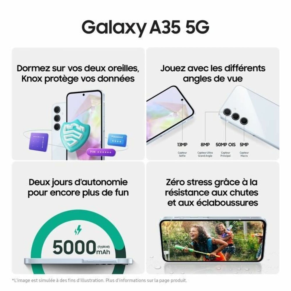 Smartphone Samsung 6 GB RAM 128 GB Bleu