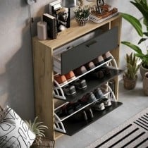 Schuhschrank Leona Braun Eg Melamine 90 x 25 x 102 cm