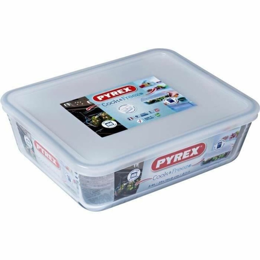 Lebensmittelbehälter Pyrex Weiß Schwarz Durchsichtig Clear rechteckig