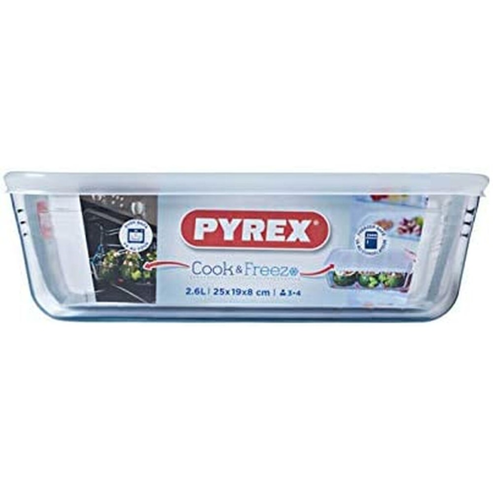 Lebensmittelbehälter Pyrex Weiß Schwarz Durchsichtig Clear rechteckig