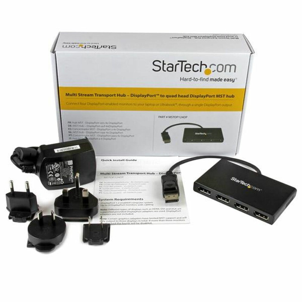 Hub USB Startech MSTDP124DP Schwarz
