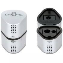 Taille-crayon Faber-Castell Grip 2001 3-en-1 Argenté Métal (10 Unités)