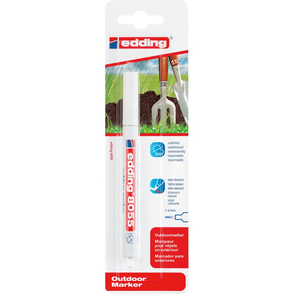 Marqueur permanent Edding 8055 Blanc 1-2 mm (5 Unités)