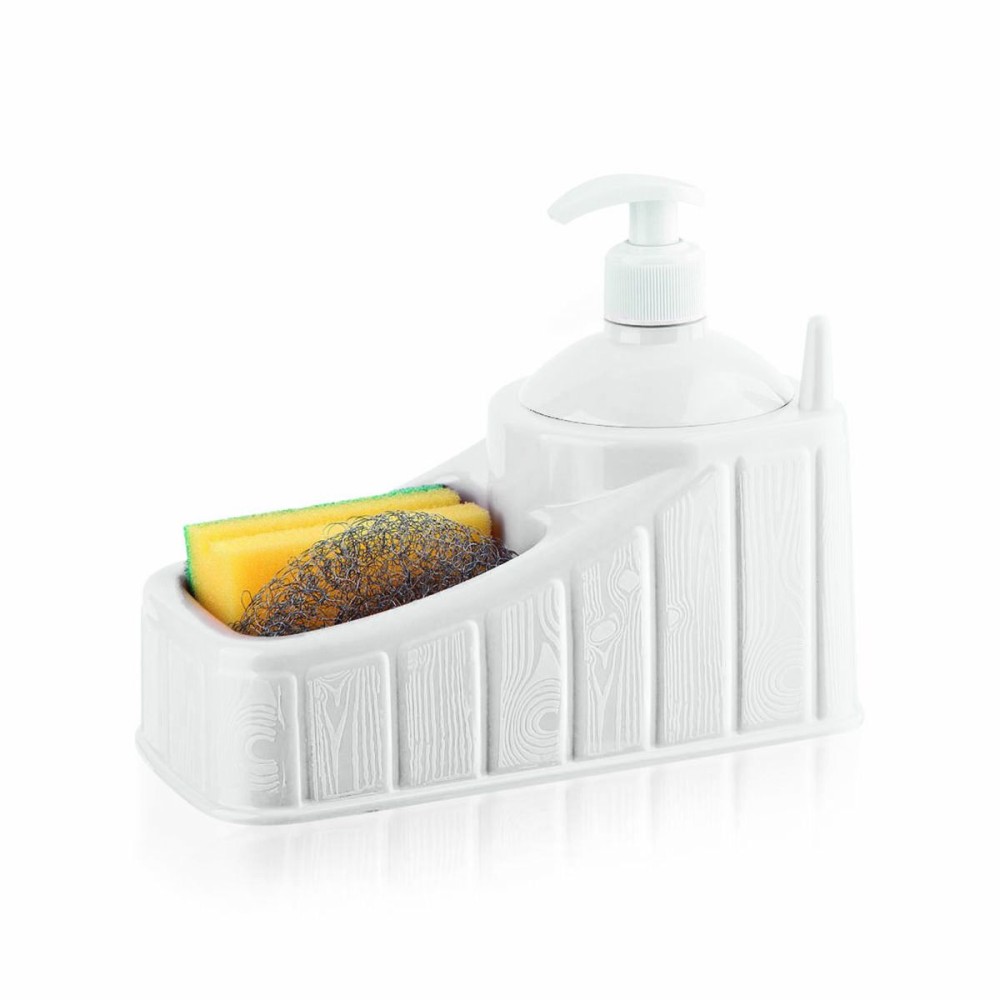 Distributeur de Liquide Vaisselle 2 en 1 Privilege Plastique 20 x 17 x 10 cm Blanc (24 Unités)