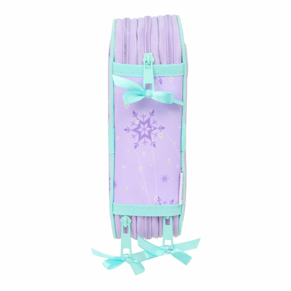 Dreifaches Federmäppchen Frozen Spirit Lila 12,5 x 19,5 x 5,5 cm 37 Stücke