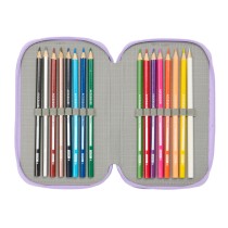 Dreifaches Federmäppchen Frozen Spirit Lila 12,5 x 19,5 x 5,5 cm 37 Stücke