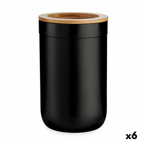 Toothbrush Holder Berilo BP16-103BK Brown Black Natural Bamboo polypropylene 7,7 x 11,5 x 7,7 cm (6 Units)