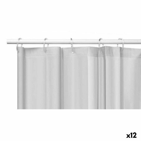 Shower Curtain Berilo SC-MIX-01-GREY Grey Polyethylene EVA 180 x 180 cm (12 Units)