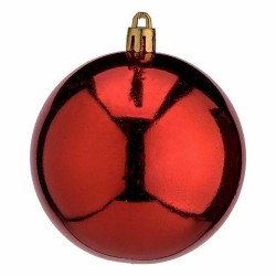 Lot de boules de Noël Rouge Plastique Ø 8 cm (12 Unités)