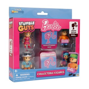 Sammelfigur Bandai STUMBLE GUYSxBARBIE FIGURES 6 PACK DELUXE BOX VER.A Bunt Kunststoff Animation und Anime (6 Stücke) (6 Stück)