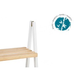 Etagère de salle de bains Blanc Naturel Bambou Bois de pin 40,3 x 81,5 x 30 cm