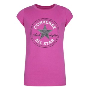 T shirt à manches courtes Enfant Converse CHUCK PATCH TEE 468992 A3J Rose