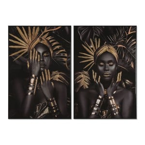 Cadre Home ESPRIT Moderne Africaine 80 x 3,5 x 120 cm (2 Unités)