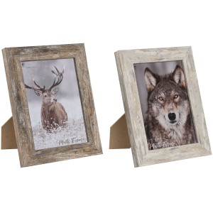 Cadre photo Home ESPRIT Blanc Naturel Aluminium Verre polystyrène Scandi 16 x 2 x 22 cm (2 Unités)