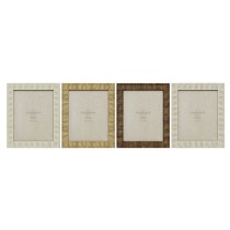 Photo frame Home ESPRIT Beige Natural Crystal polystyrene Scandinavian 25,5 X 2 X 30,5 cm (4 Units)