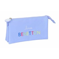 Dreifaches Mehrzweck-Etui Benetton Lila Lila 22 x 12 x 3 cm