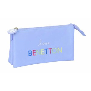 Dreifaches Mehrzweck-Etui Benetton Lila Lila 22 x 12 x 3 cm