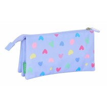 Trousse Fourre-Tout Triple Benetton Lila Lila 22 x 12 x 3 cm