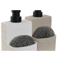 Soap Dispenser Home ESPRIT Black Beige Light grey Resin Marble 9 x 8 x 18 cm (2 Units)