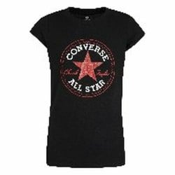 Kurzarm-T-Shirt für Kinder Converse Schwarz