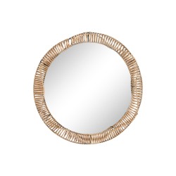 Wall mirror Home ESPRIT Natural Crystal Tropical 70 x 6 x 70 cm