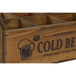 Box Home ESPRIT Cold Beer Braun Metall Tannenholz 6 Flaschen 27 x 19 x 26 cm