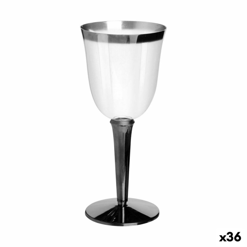 Lot de coupes réutilisables Algon Vin Argenté 3 Pièces 250 ml (36 Unités)