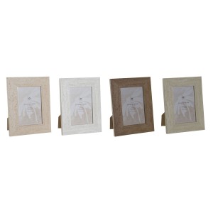 Photo frame Home ESPRIT White Brown Beige Ivory Crystal polystyrene Marble Scandinavian 16 x 2 x 21 cm (4 Units)