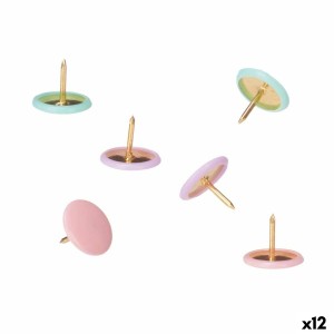 Drawing pins Pincello 654 Multicolour Metal (12 Units)