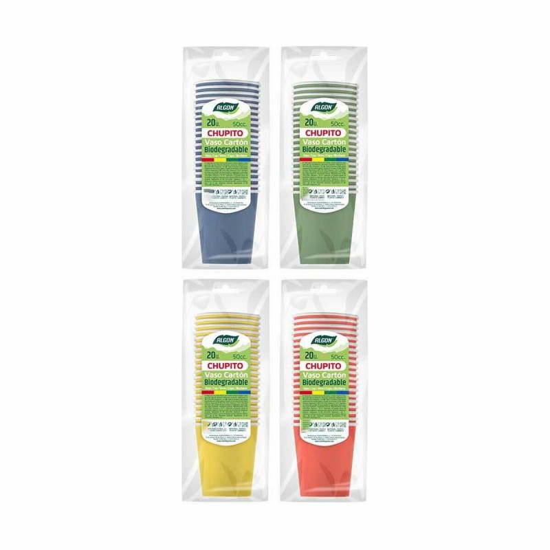 Schnapsgläser-Set Algon Einwegartikel Pappe Bunt 20 Stücke 50 ml (36 Stück)