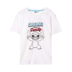 Jungen Kurzarm-T-Shirt Stitch Weiß