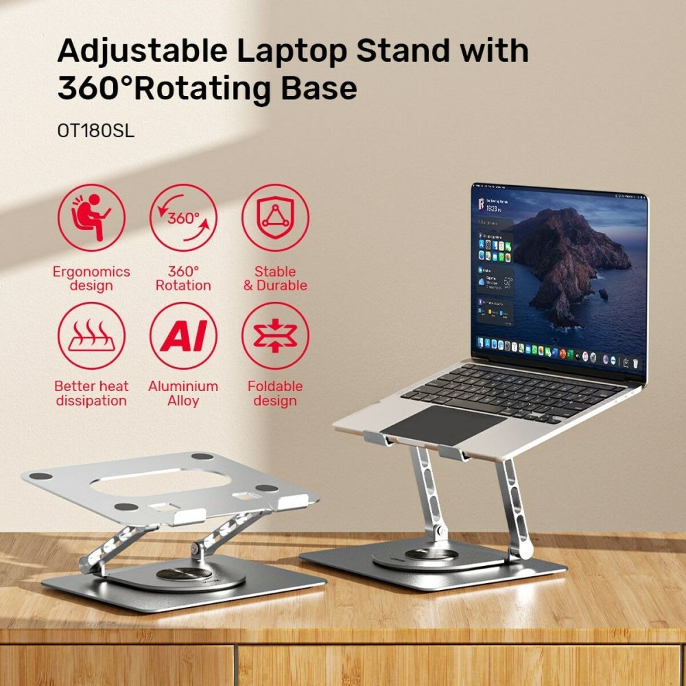 Zusammenklappbarer und verstellbarer Laptop-Ständer Unitek OT180SL01 Aluminium